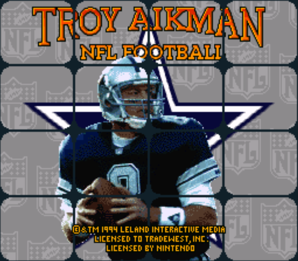 Troy Aikman NFL Football Title Screen